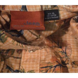 Jeep Button Up Shirt XL Outdoor Fishing Print Short Sleeve